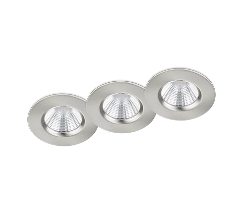 Faretto da Incasso Led Interno Soffitto Rotondo Acciaio 3Pz Zagros GD Trio