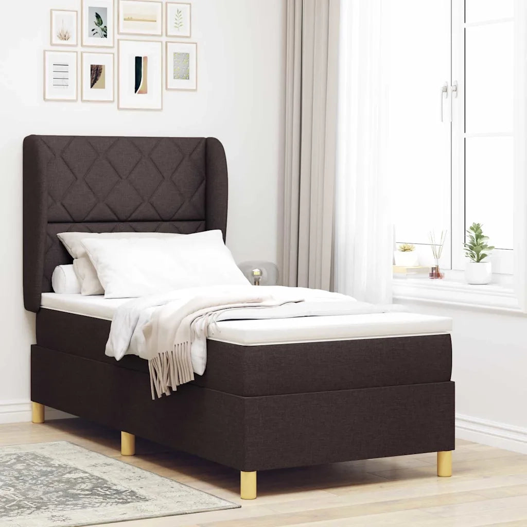 Letto con molle e materasso Grigio Scuro 90x190 cm Tessuto 3340791