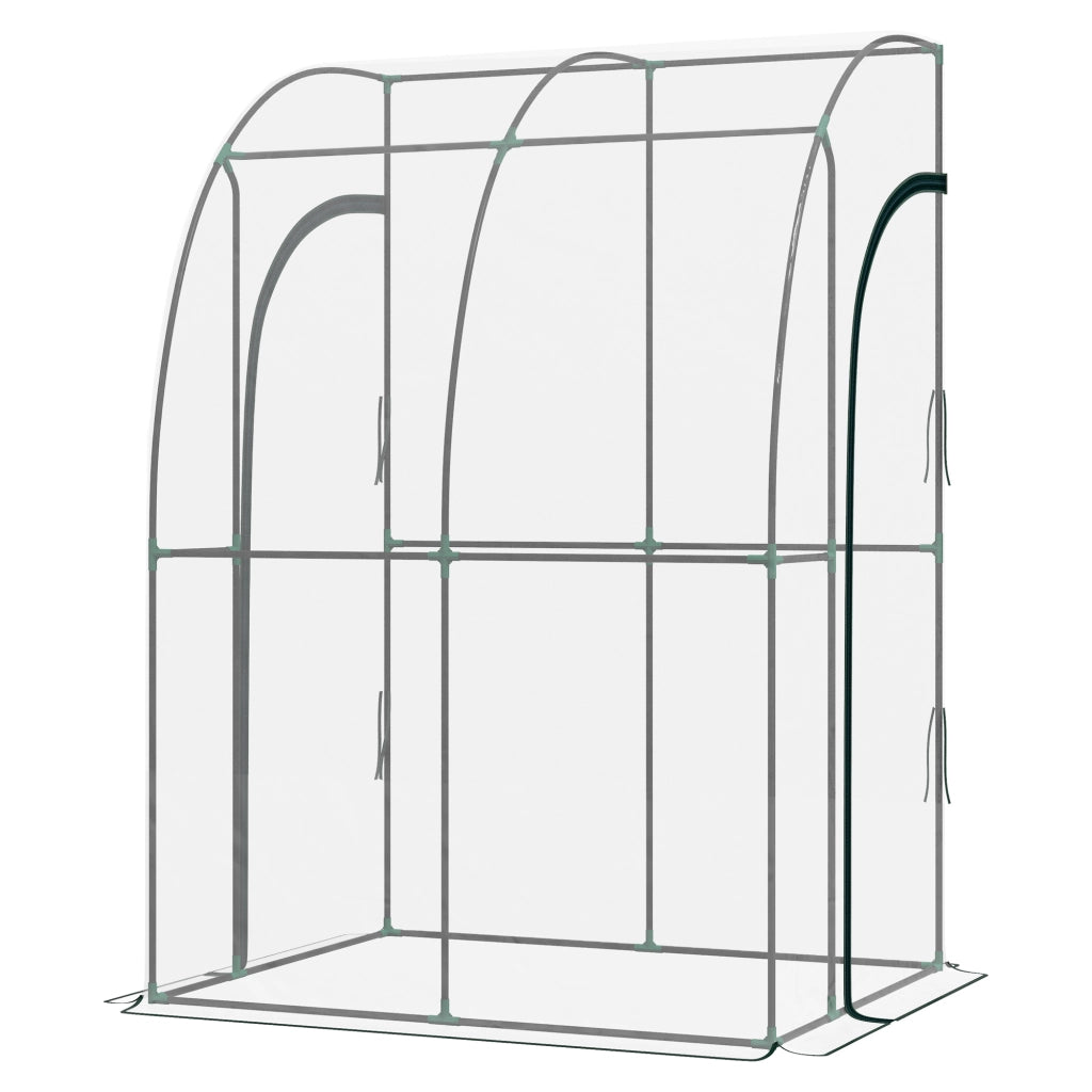 Serra da Giardino Adossata ¨C Minimal ¨C PVC Trasparente Acciaio 2 Porte