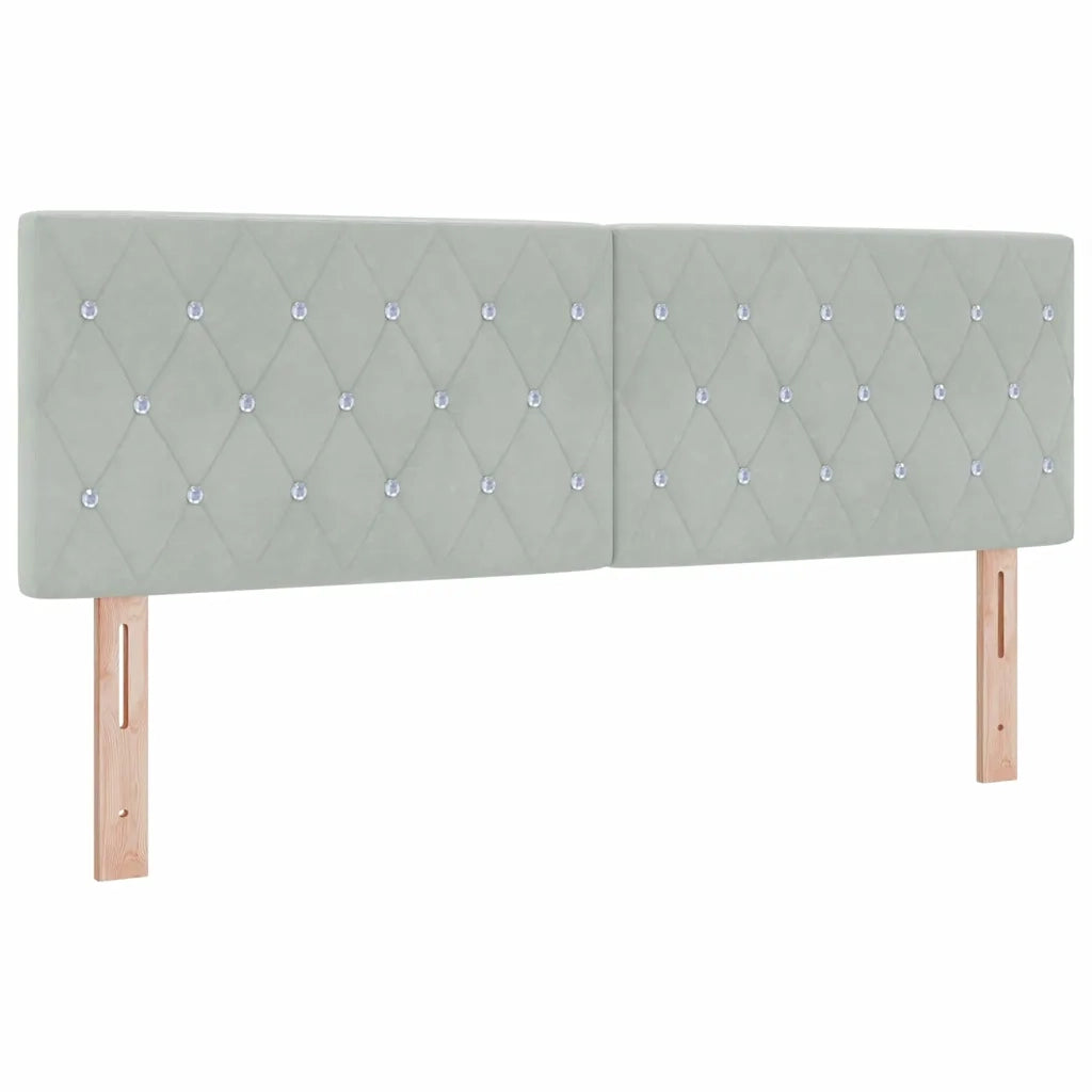 Letto a Sorgente LED con led Grigio chiaro 140 x 190 cm Velluto