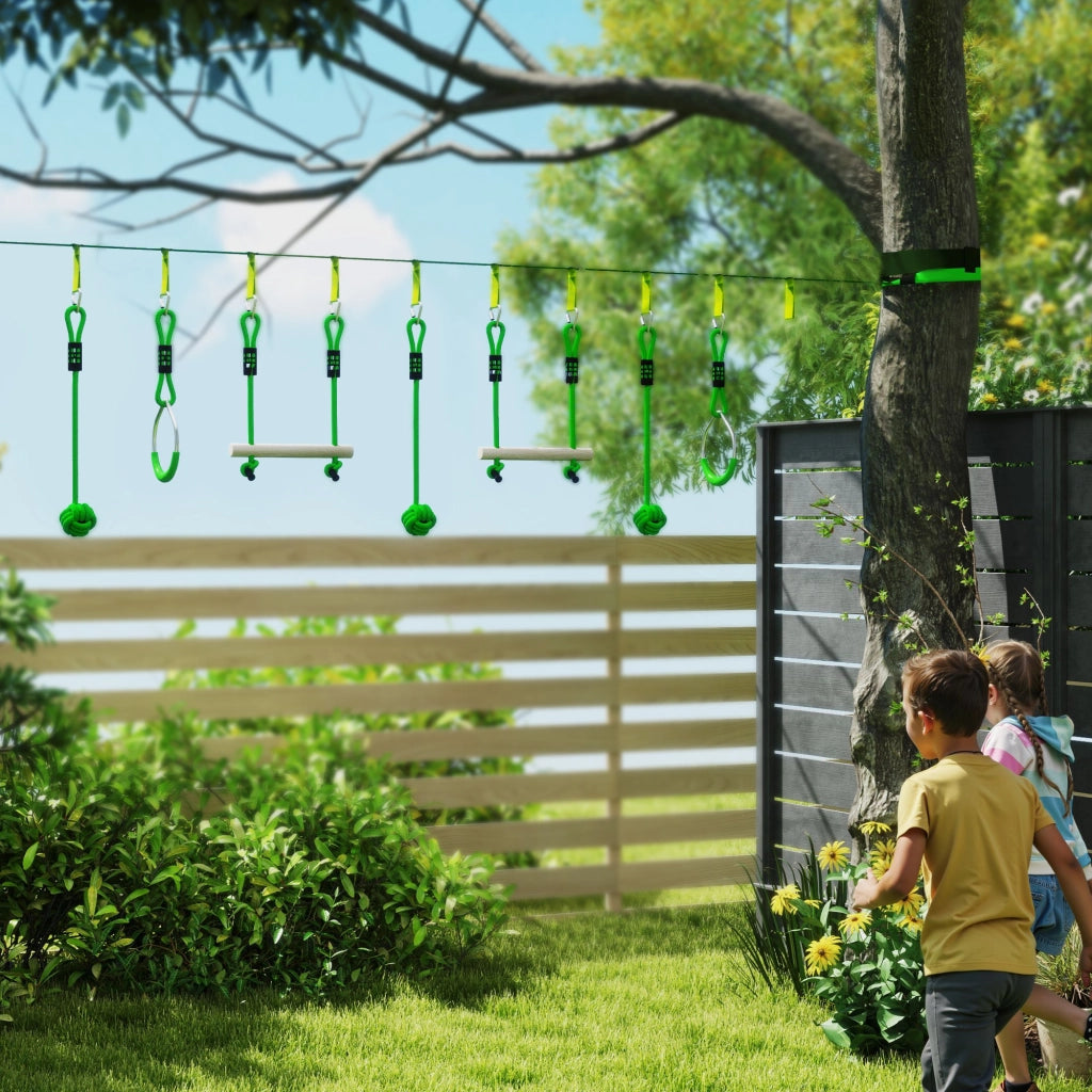 Set Parcours Ninja per Bambini 10m ¨C Minimal ¨C Verde