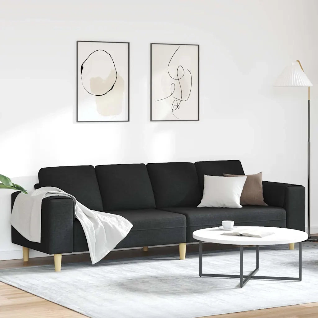 Divano per Soggiorno Nero 250 x 77 x 76 cm Poliestere 3335083