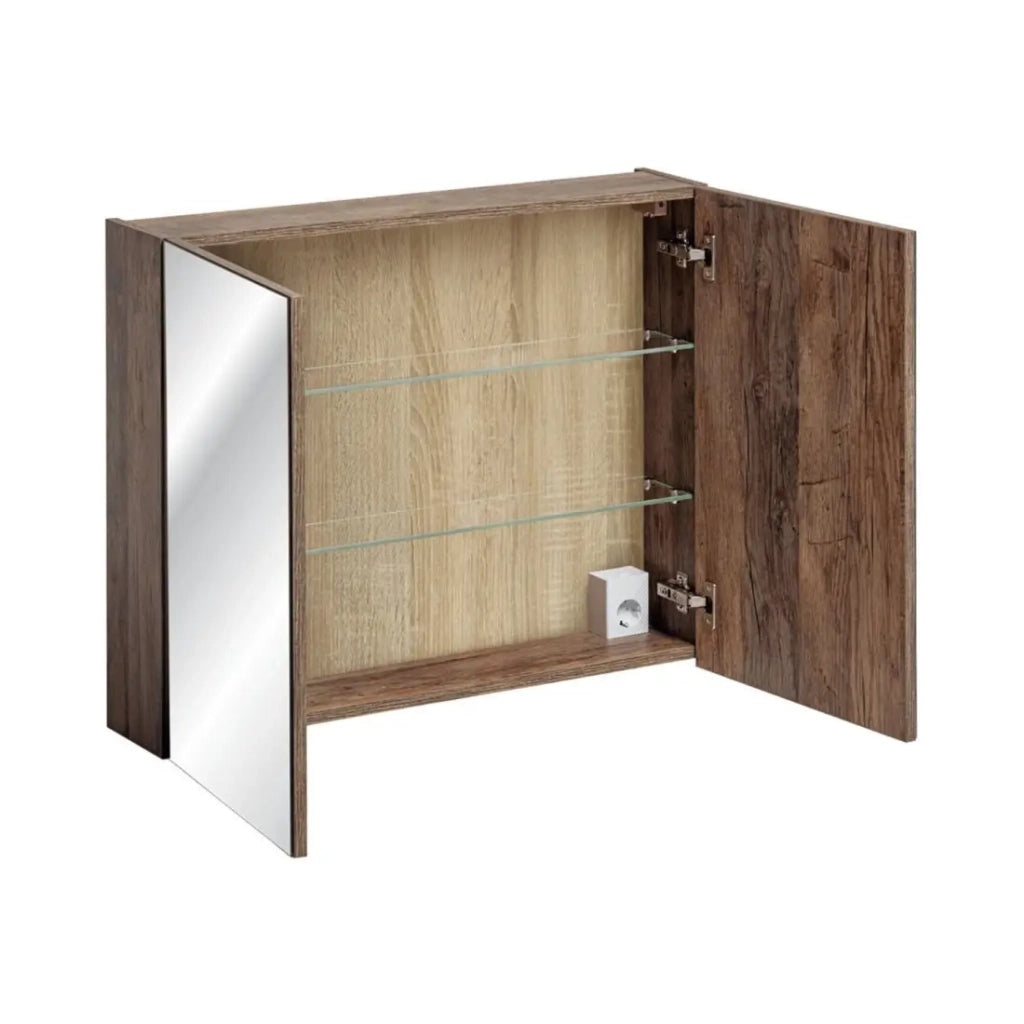 Mobile da parete VANTA in quercia scura 80cm – Modulo con porta a specchio