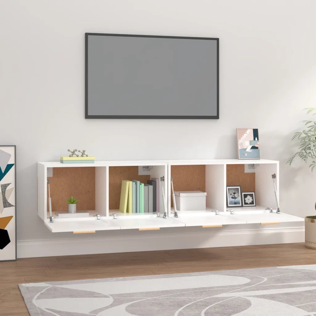 Mobili Parete 2 pz Bianco 80x35x36,5cm Legno Multistrato 3115644
