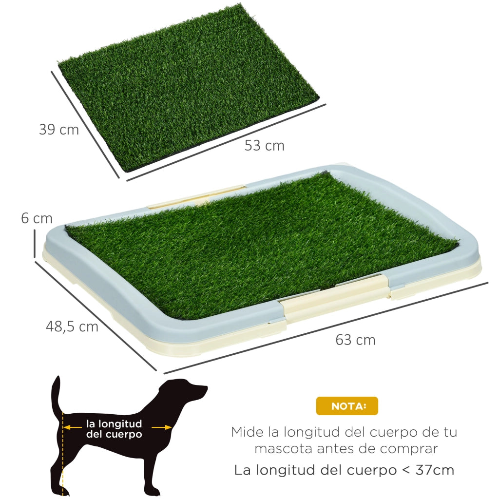 Arenero per Cani con Prato Artificiale Griglia e Vassoio ¨C Minimal ¨C 63x48,5x6 cm Multicolore