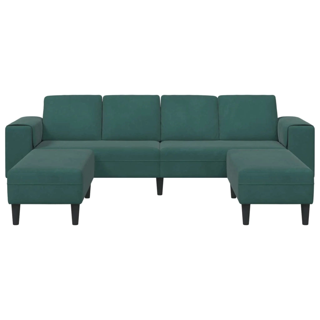 Divano per Soggiorno 3 pcs Verde Scuro 250 x 188 x 76 cm 3335124