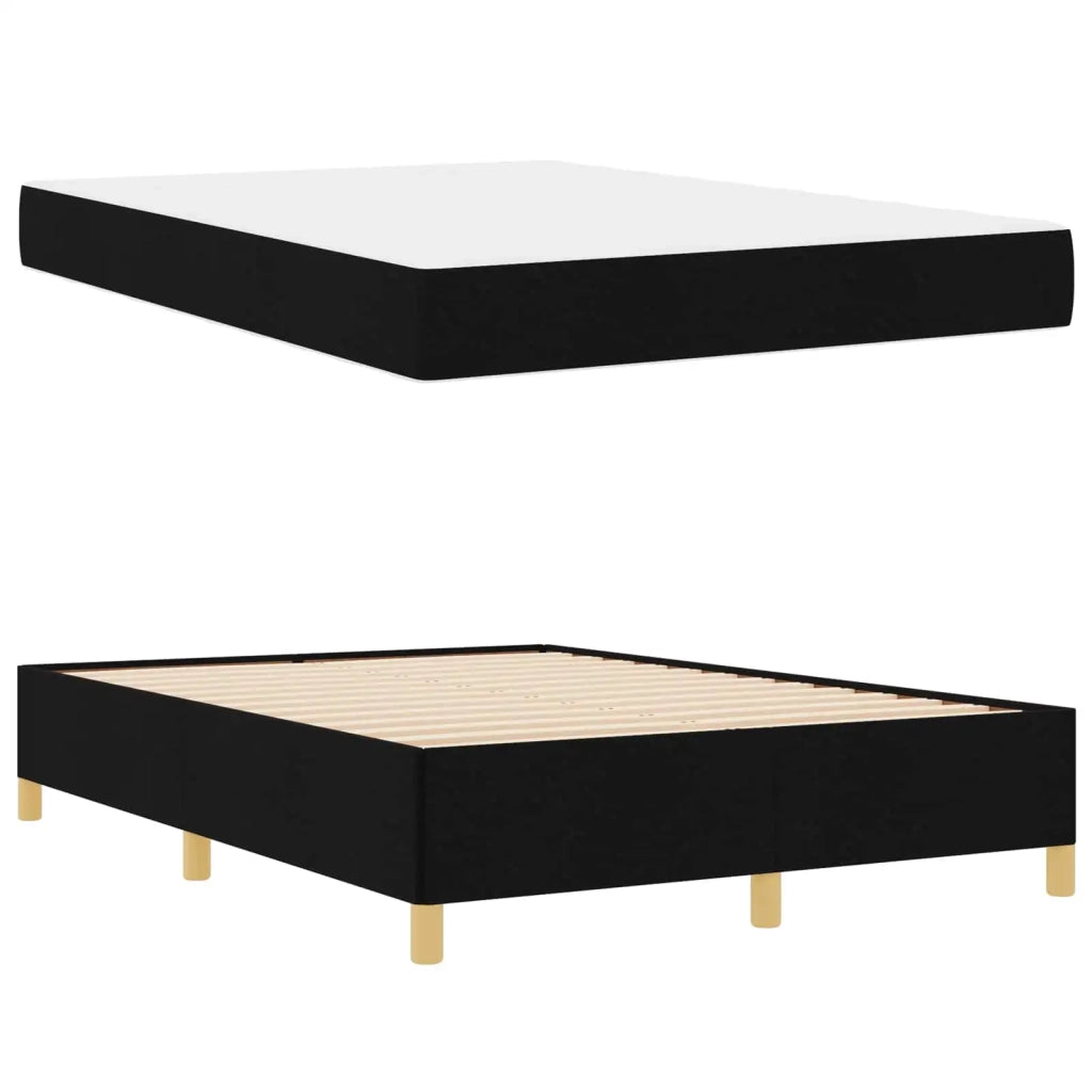 Struttura del letto con materasso Nero 160 x 200 cm Tessuto