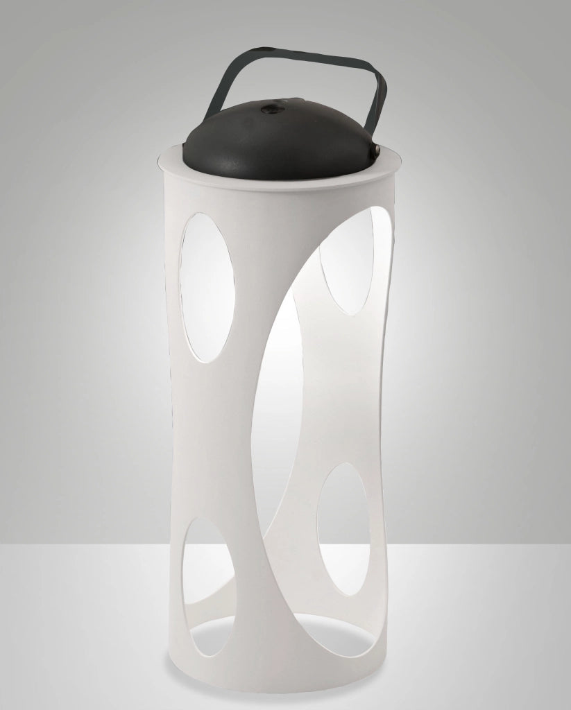 Lampada da Tavolo LED Caddy 3W Bianco, IP54 in Metallo e Policarbonato, Luce Calda 3000K, Dimmerabile al Tocco - Illuminazione Design Moderna