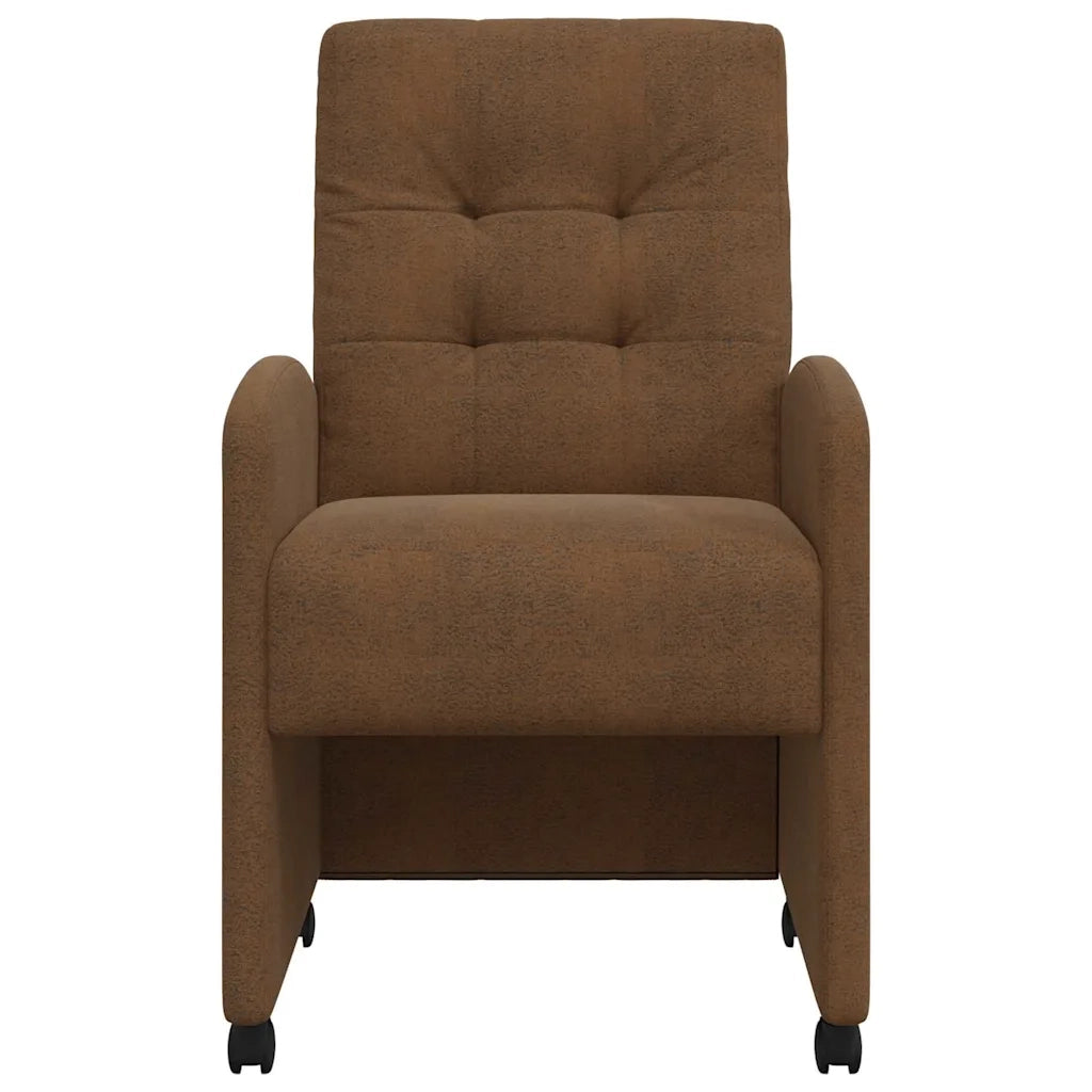 Sedie da Pranzo con Ruote 2 pcs Marrone 58 x 67 x 97 cm 42017896