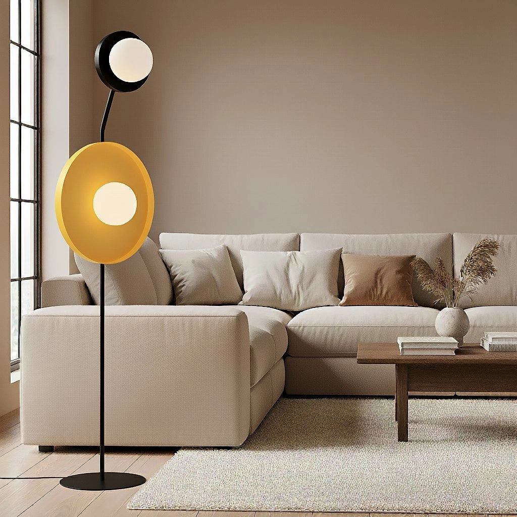 Lampada da terra moderna nera/arancio 2xG9 KISS Emibig