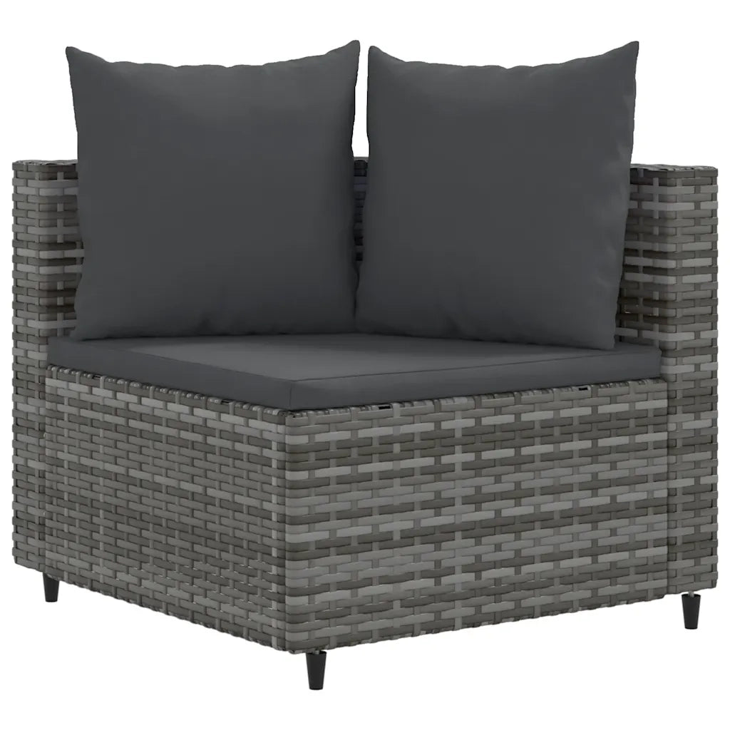Set Divano da Giardino 5 pz con Cuscini Grigio in Polyrattan 3308370