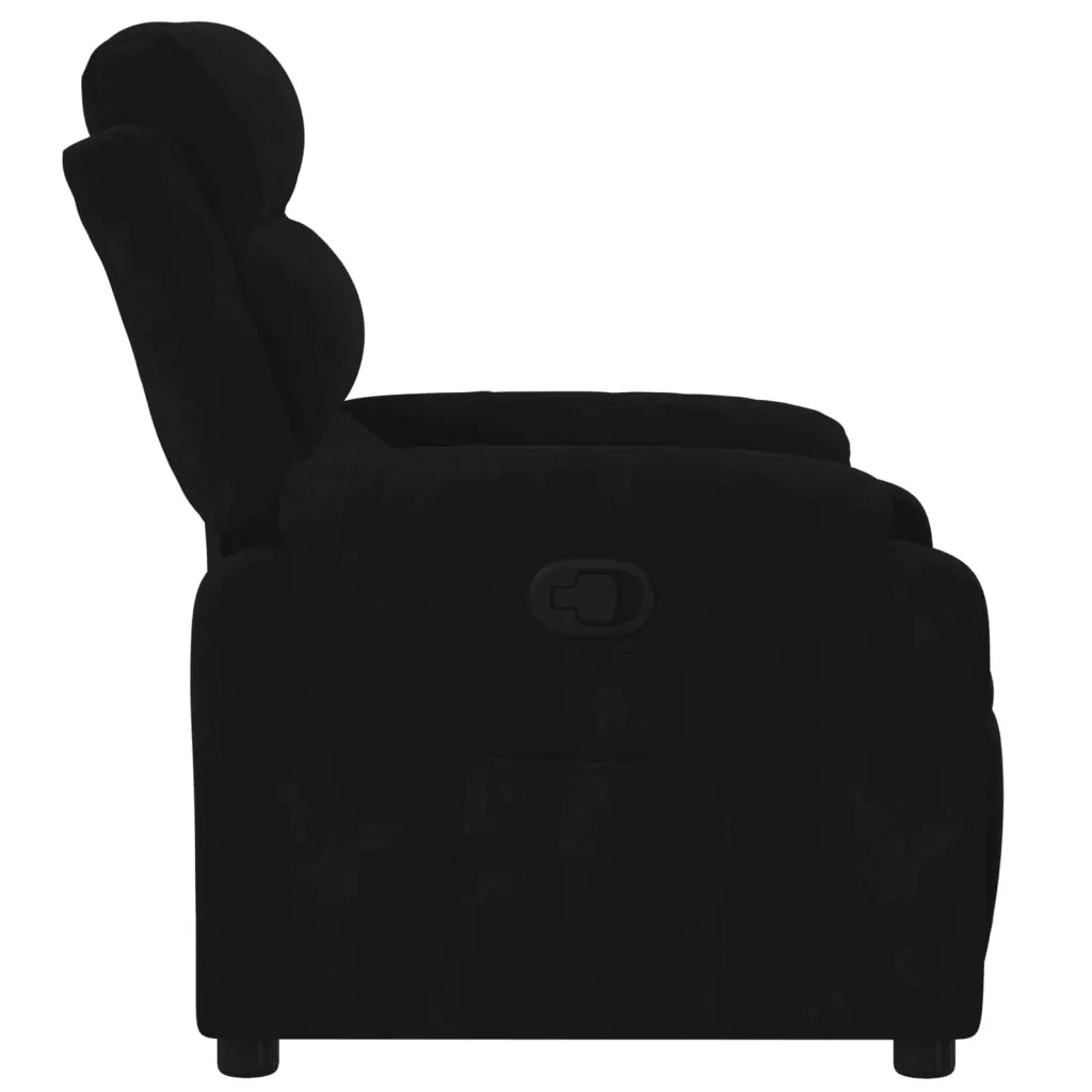 Poltrona | Sedia Relax Reclinabile Nera in Velluto