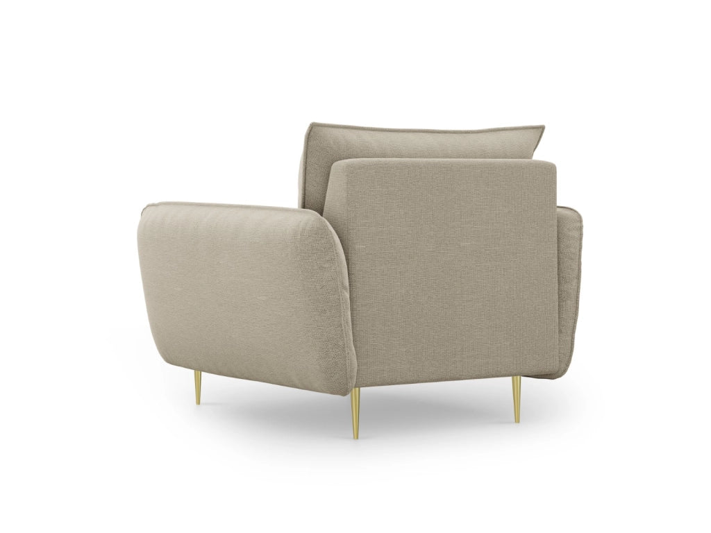 Cosmopolitan Design - Poltrona "Vienna" in tessuto strutturato beige 