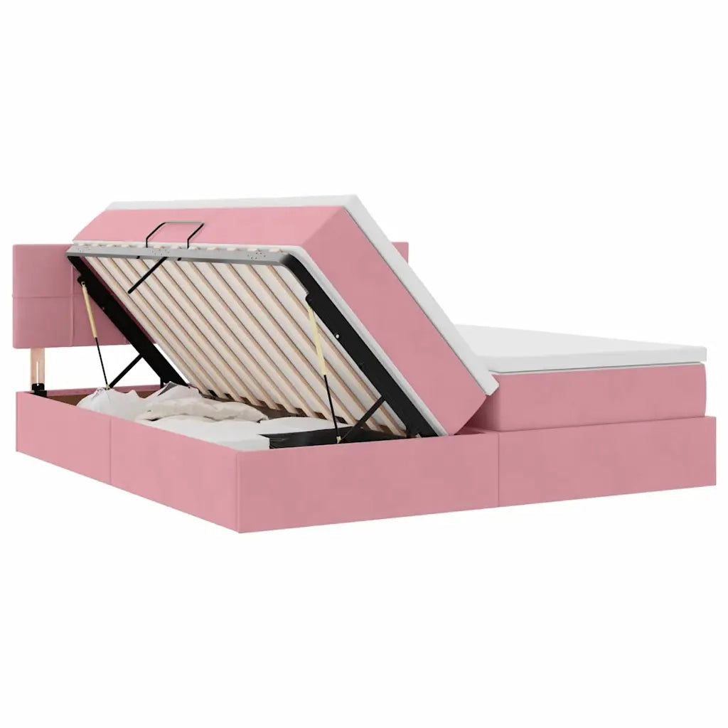 Letto con Contenitore con materasso Rosa 100 x 200 cm