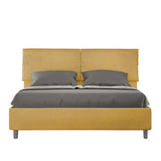 BS COM Letto matrimoniale contenitore imbottito 160x200 microfibra ocra