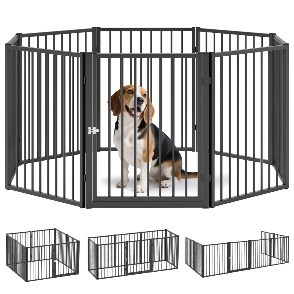 Recinto per Cani ¨C zephmum ¨C Nero, 8 Pannelli Pieghevoli
