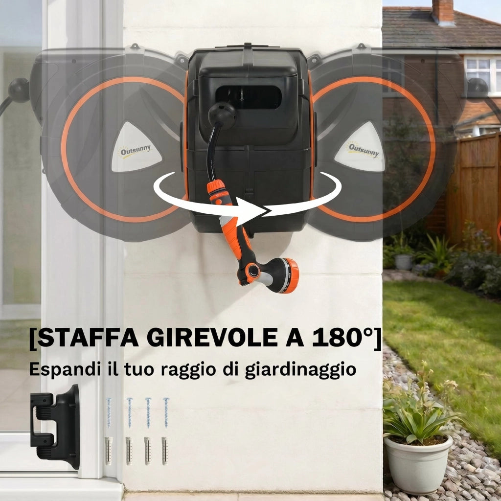 Avvolgitubo Automatico 28+2m ¨C Xylo ¨C Riavvolgimento Automatico con Sistema di Bloccaggio