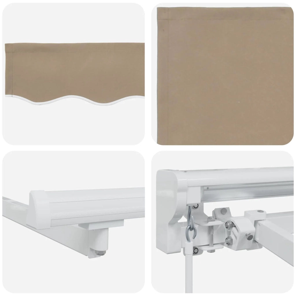 Cornice per Tenda Manuale con LED Beige e Bianco 3,5 x 2,5 m 3420604