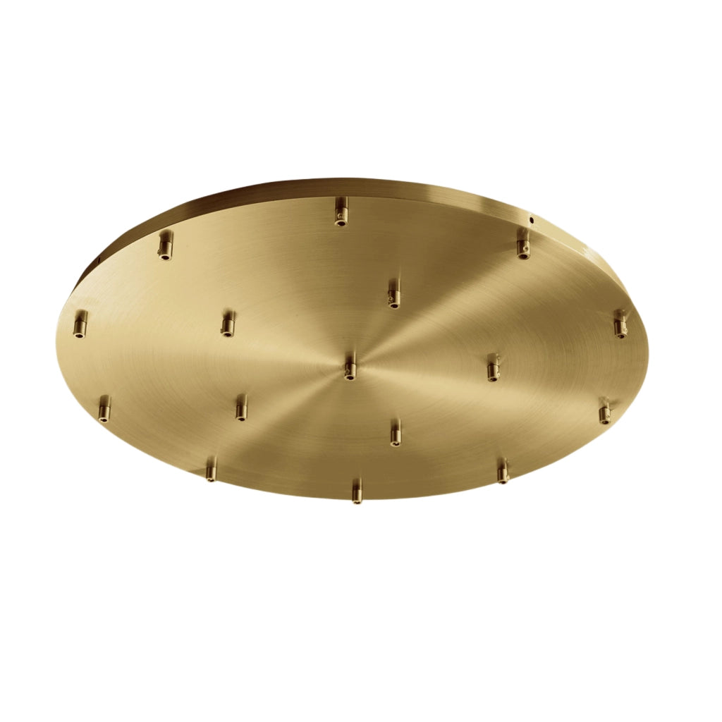 Rosone Tondo per Lampada a Sospensione OFELIA MINI B T/16 - 16 Fori, Metallo Finitura Ottone con Kit Fissaggio e Morsettiera - Gea Luce