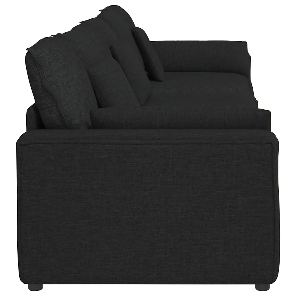 Divano Modulare con Cuscini Nero 3321089
