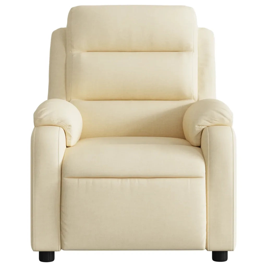 Poltrona | Sedia Relax Reclinabile in Tessuto Crema