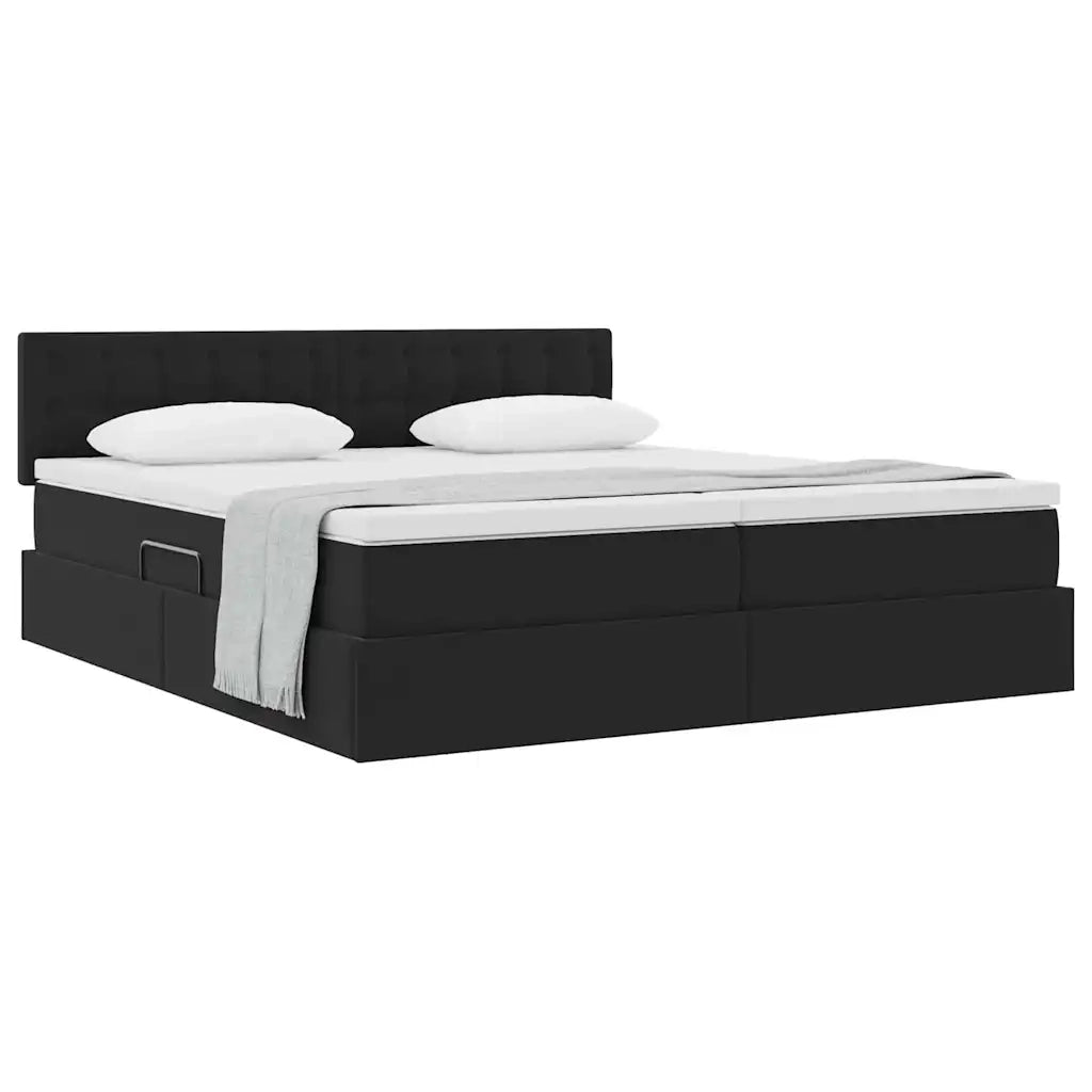 Letto con Contenitore con materasso Nero 100 x 200 cm