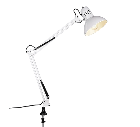 Lampada Scrivania a Morsetto Pinza Architetto Design Bianco Tajo GD Trio