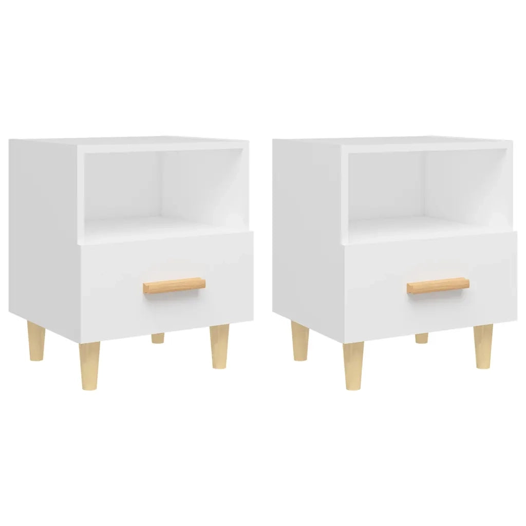 Comodini 2 pz Bianchi 40x35x47 cm 812007