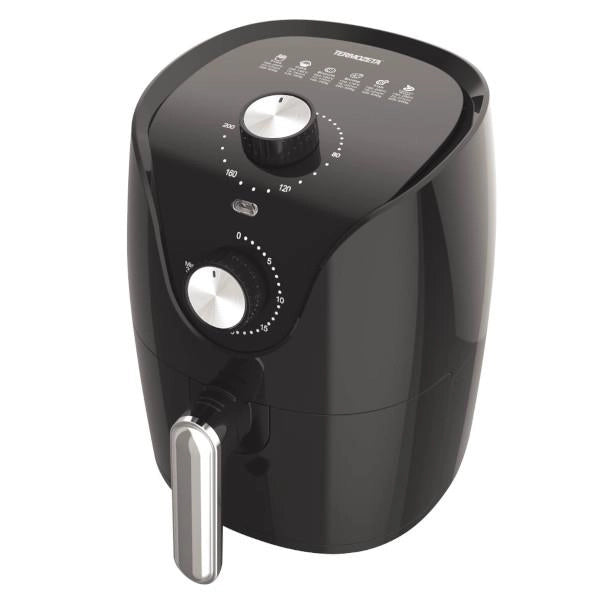 TERMOZETA FRITTOSNELLA  FRIGGITRICE AD ARIA 2,5LT VASCA AMOVIBILE ANTIADERENTE - SERBATOIO - SERBATOIO 900W- DA 80° A 200° NERA