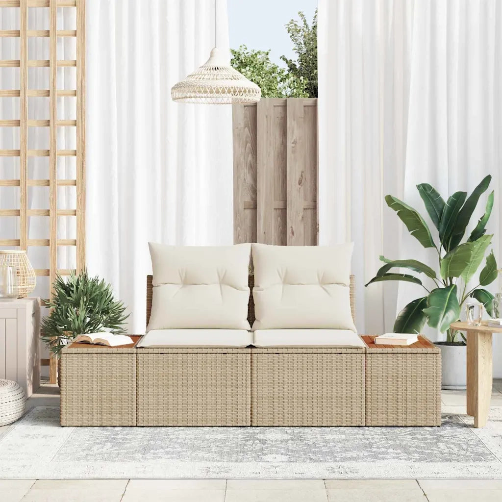 Divano da giardino Beige 184 x 62 x 85cm polyrattan 42006821