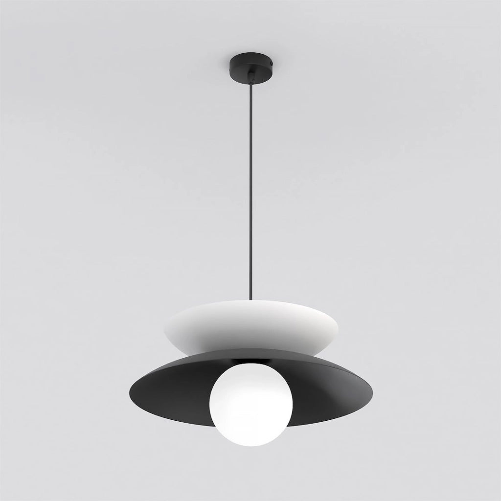 Lampada a sospensione Japandi NAGOYA nera bianca 1xG9 Emibig