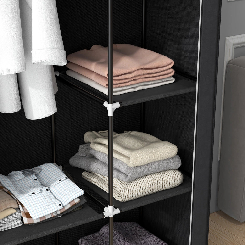 Armadio con Ripiani e Appendiabiti ¨C zephmum ¨C Nero 90x51x200