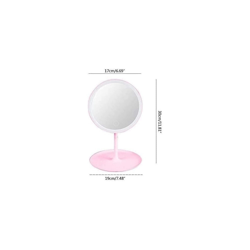 Trade Shop - Specchio Per Il Trucco Illuminato A Led Makeup Cosmetico Girevole Luce Ad Anello -