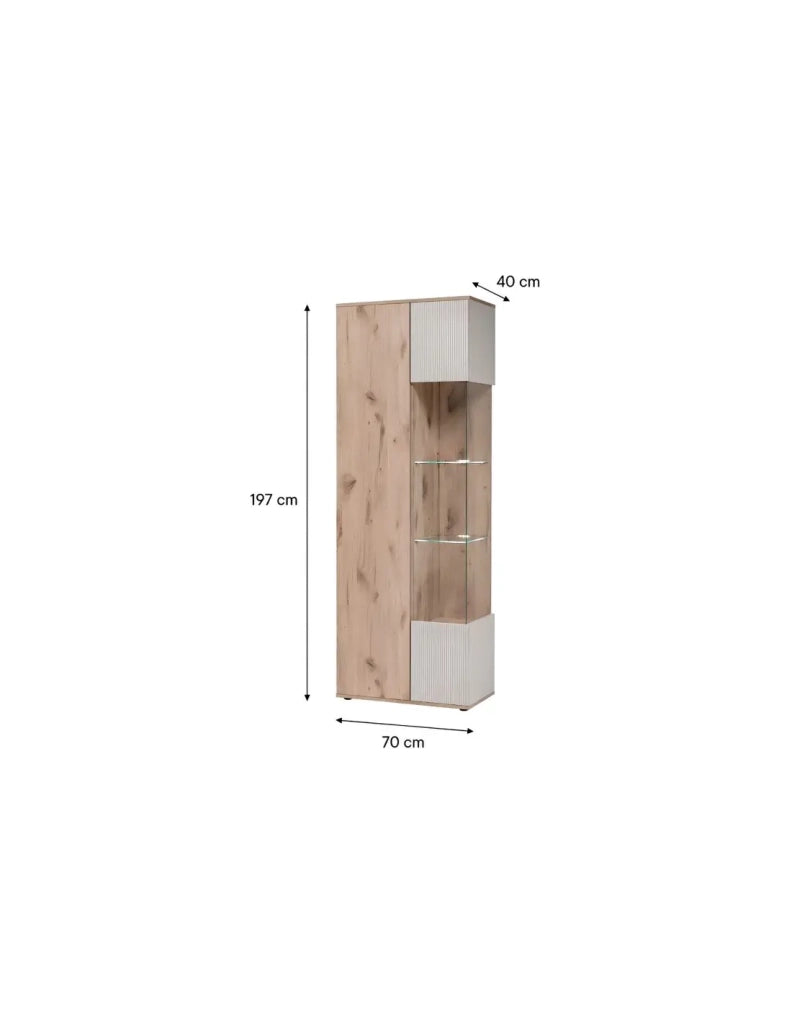 Vetrina ERINA – 2 porte – Rovere chiaro e beige