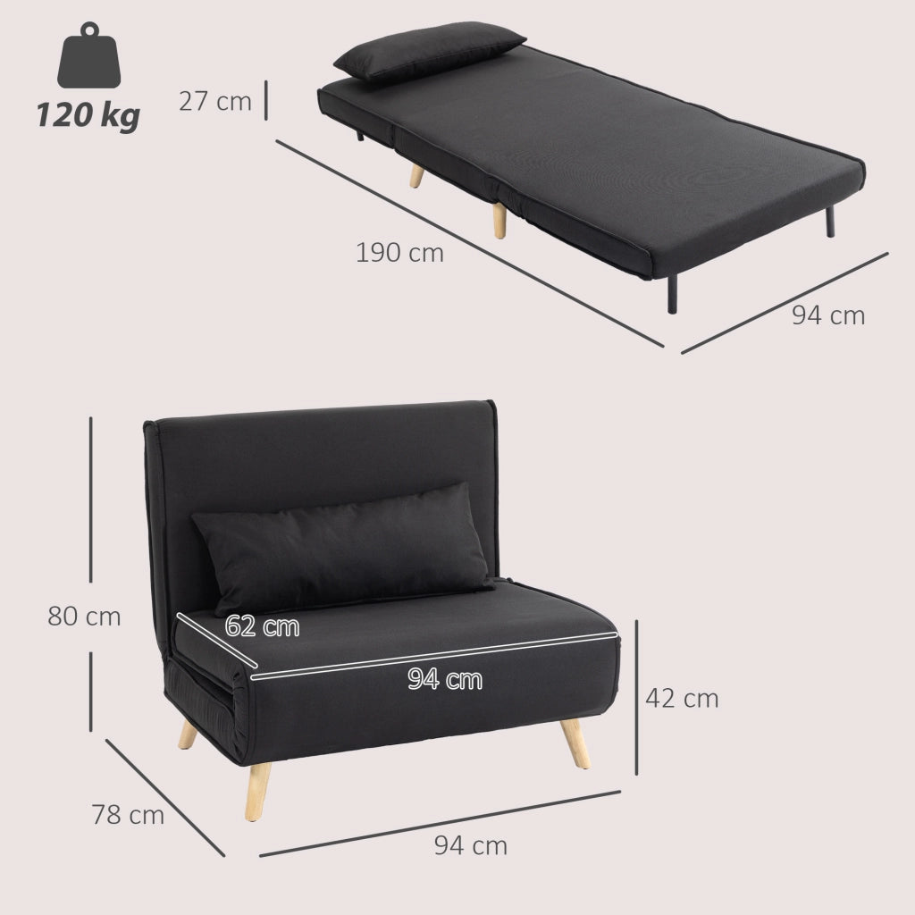 Poltrona letto ¨C Minimal ¨C nero 94x78x80 cm