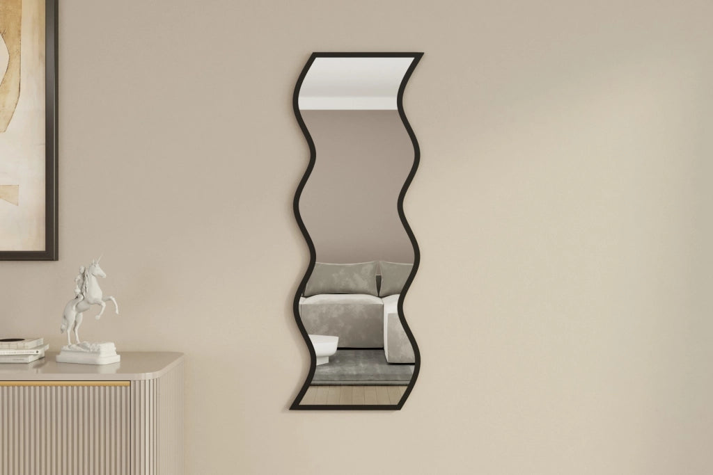 Specchio in legno "Safi" 40 x 2,2 x 120 cm - Bianco