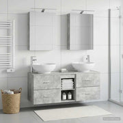 Set di mobili per il bagno 5 pz Grigio Cemento 3406954