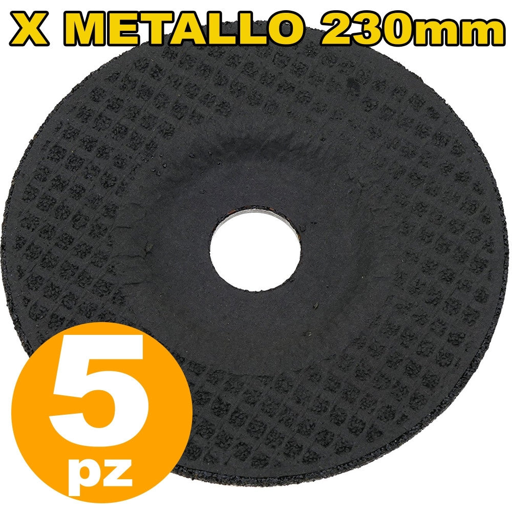 Trade Shop - Disco Smeriglietrice Flex Set Da 5 Pezzi 230 Millimetri Per Metallo -