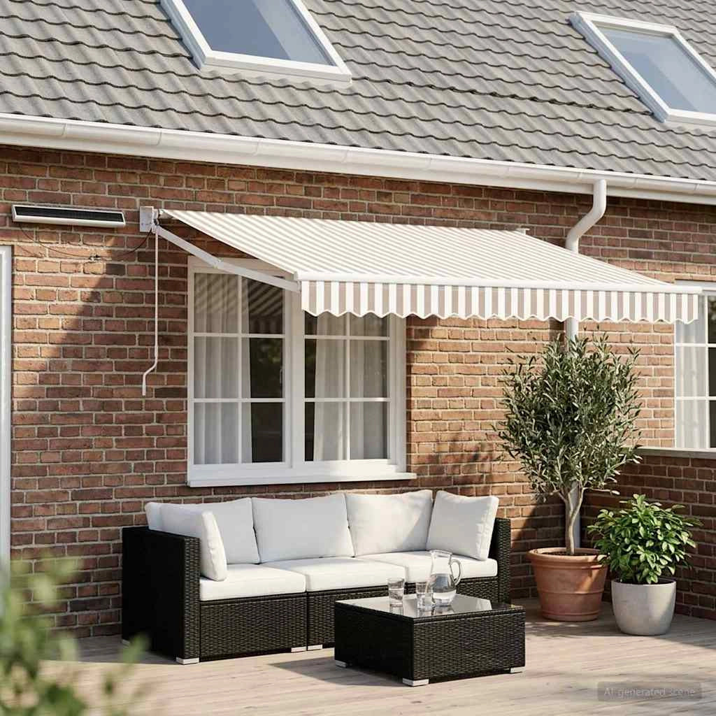 Tettuccio Elettrico Retrattile Grigio chiaro e bianco 3 x 2,5 m 3425880