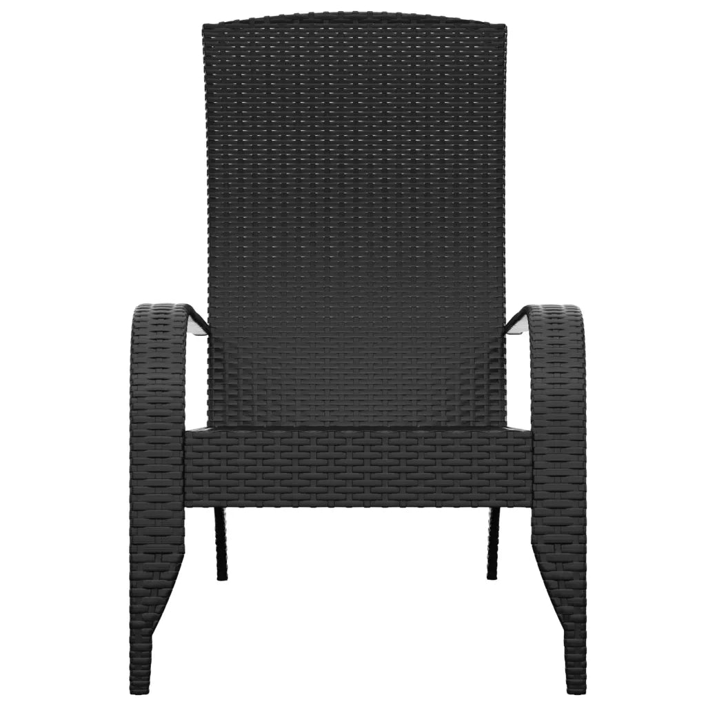 Sedia da Giardino | Sedie da Esterno Adirondack nera in polyrattan