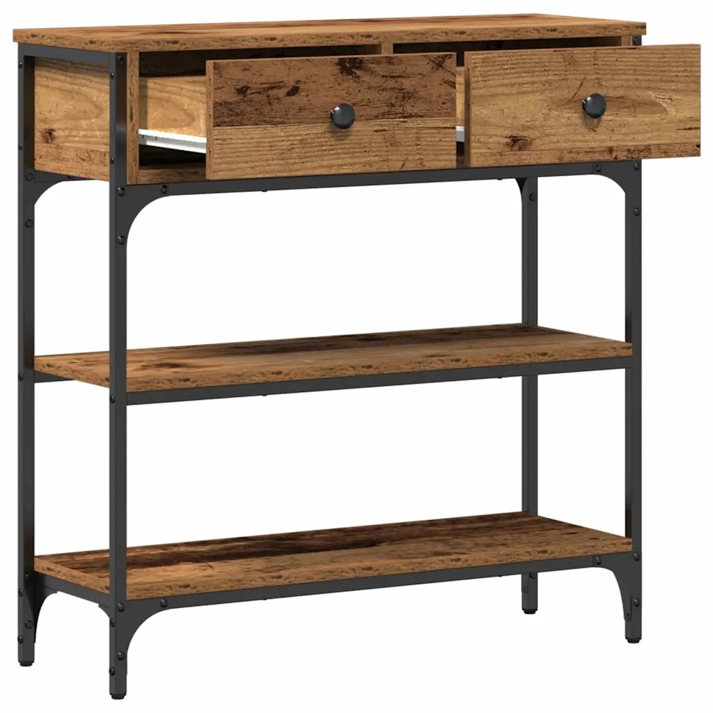 Tavolo consolle con cassetto Legno vecchio 72.5 x 25 x 75 cm 863519