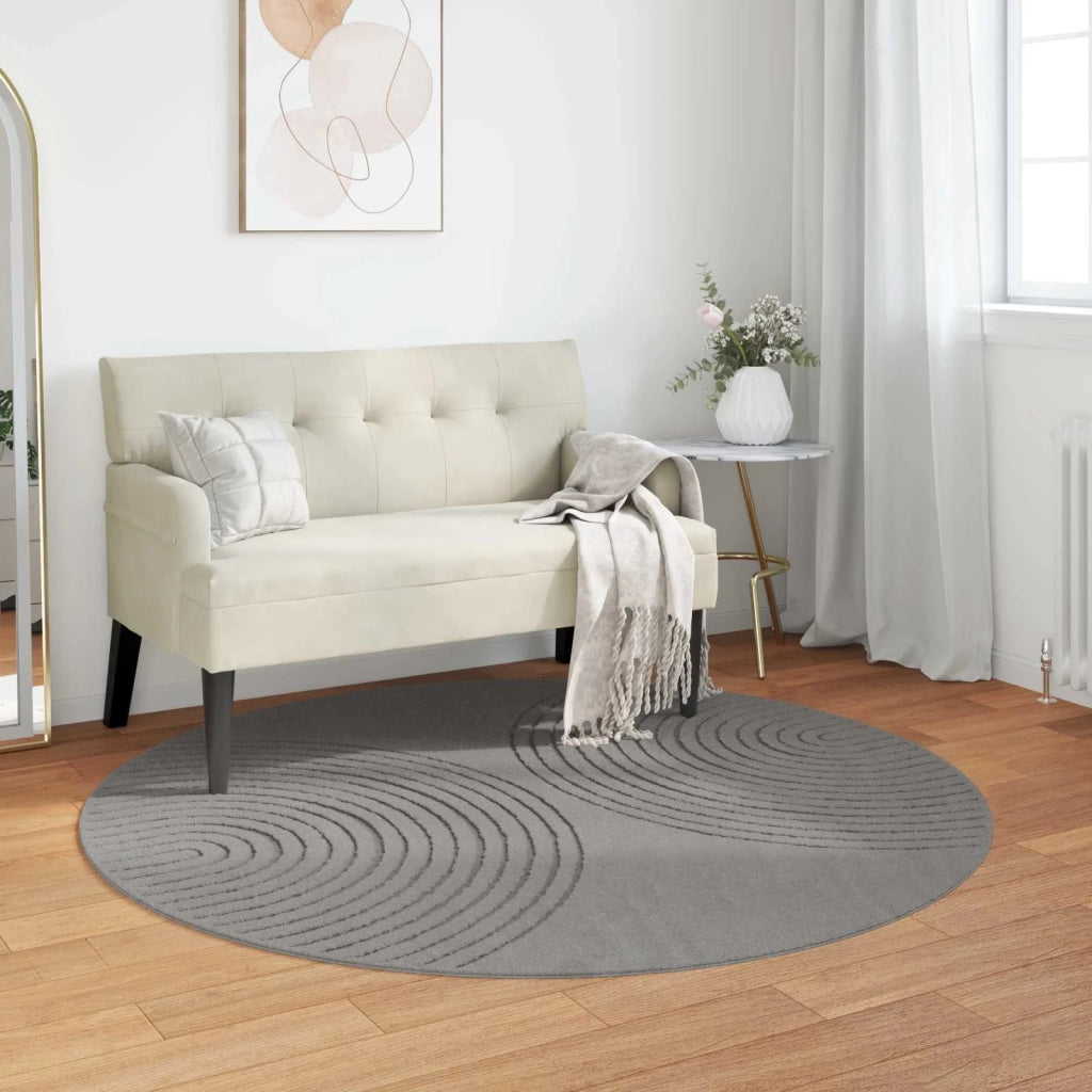 Tappeti per area Rotondo GALATI Grigio Ø 120 CM Poliestere 42022827