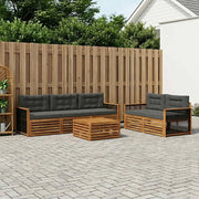Set di divani da esterno con cuscino 6 pcs Naturale e Antracite 3383025