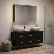 Set di mobili per il bagno 4 pz Rovere Nero 3406984
