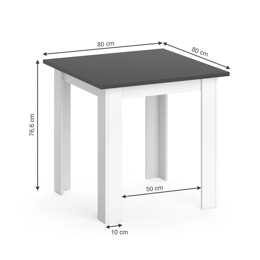 Vicco Tavolo da pranzo Antracite 80 x 80 cm