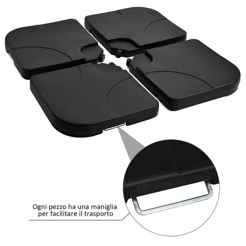 SET 4 PZ BASE PER OMBRELLONE DA GIARDINO IN PLASTICA 50 × 50 × 7.5CM