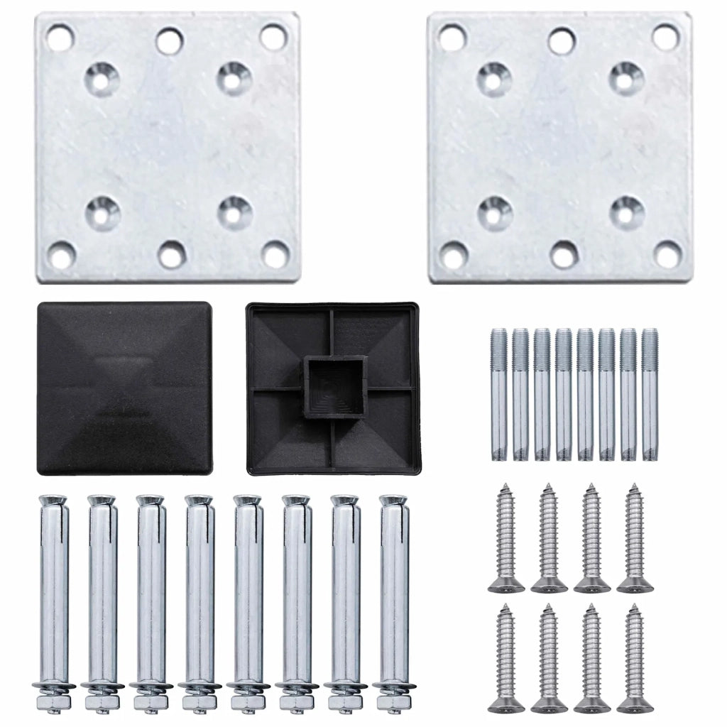 Pannello di Recinzione 6 pcs WPC e Alluminio Grigio