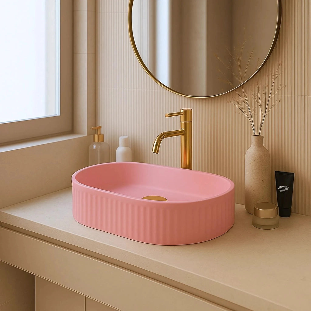 Lavabo Da Appoggio Rea Vanda Bubble Gum Matt
