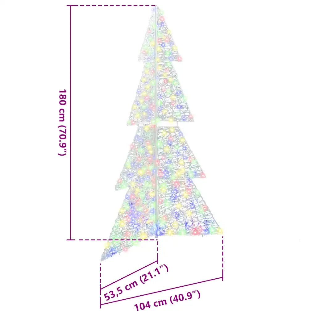 Albero di Natale con 240 LED Multicolore 180 cm Acrilico 42019213