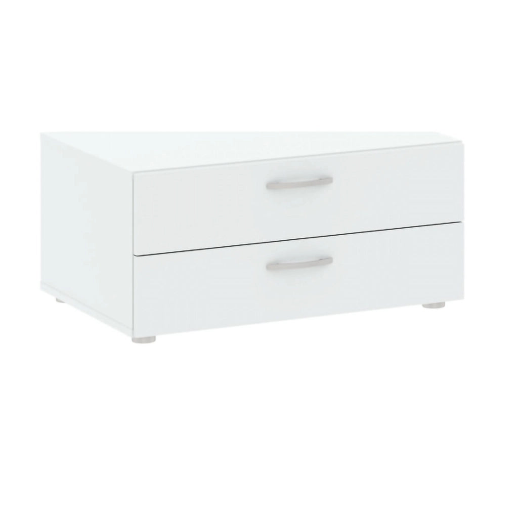 Cassettiera Piatto, Settimino multiuso, Comò camera da letto, Mobile con cassetti, 74x52 h35 cm, Bianco
